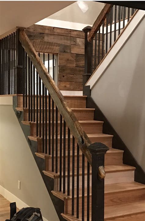 rustic farmhouse style stair railing